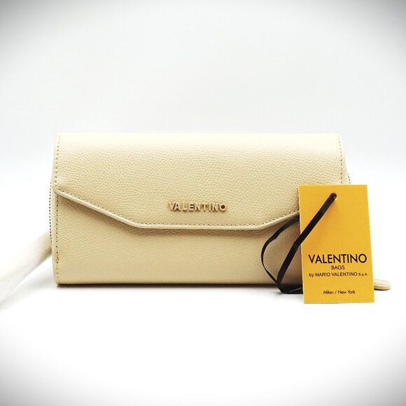 VALENTINO by MARIO VALENTINO Marcus Palmellat Leather Wristlet Wallet in Nude - Picture 1 of 9